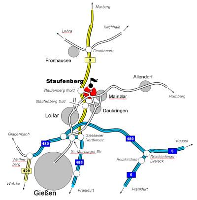 Anreisekarte Burg Staufenberg