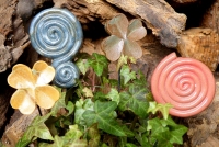 Gartenstecker Spiralen und Kleebl�tter
